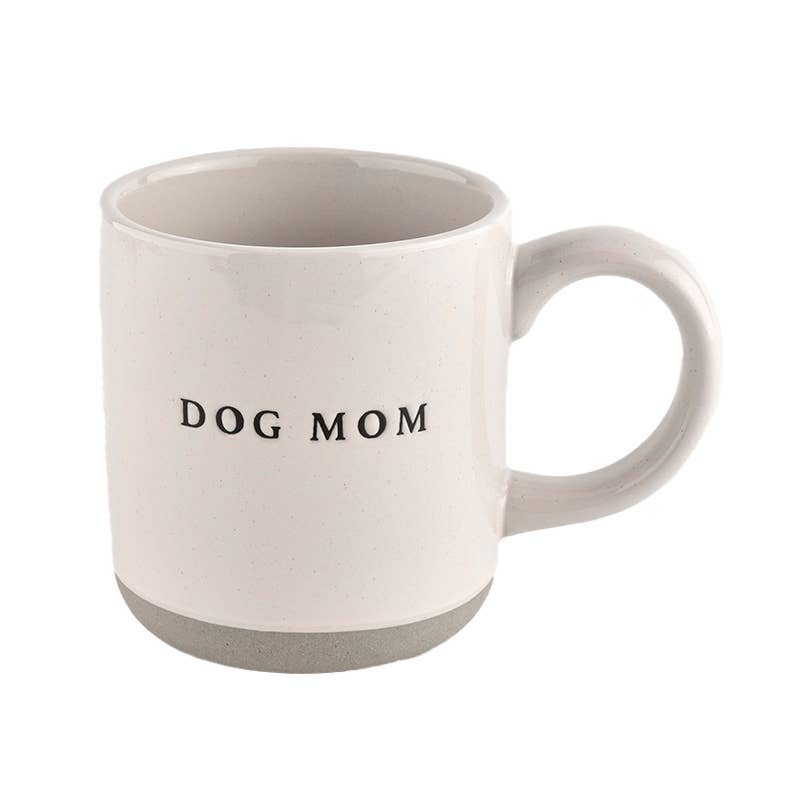 Dog Mom - Cream Stoneware Coffee Mug - 14 oz